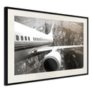 Poster - Plane Wing  - zwart passepartout