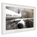 Poster - Plane Wing  - wit passepartout
