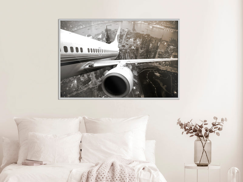 Poster - Plane Wing  - wit