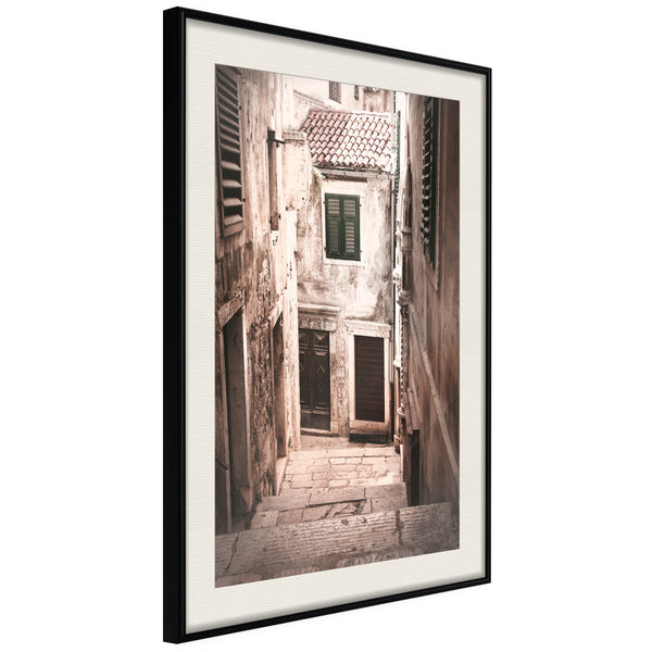 Poster - Urban Alley  - zwart passepartout