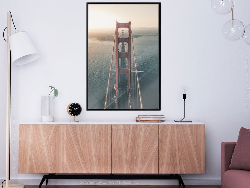 Poster - Bridge in San Francisco I  - zwart
