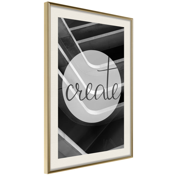 Poster - Create  - goud passepartout