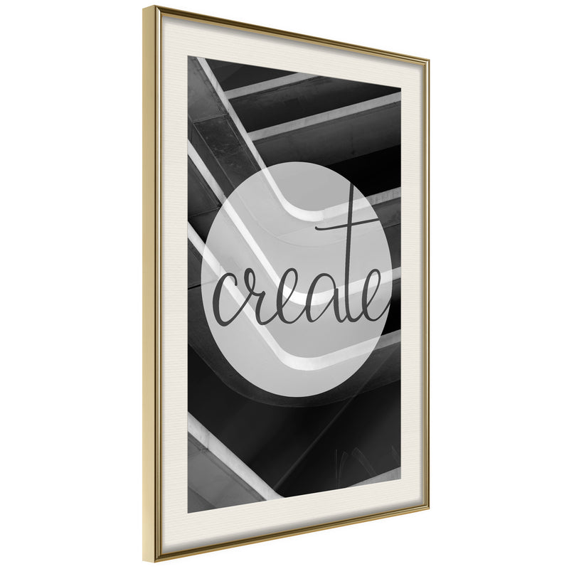 Poster - Create  - goud passepartout