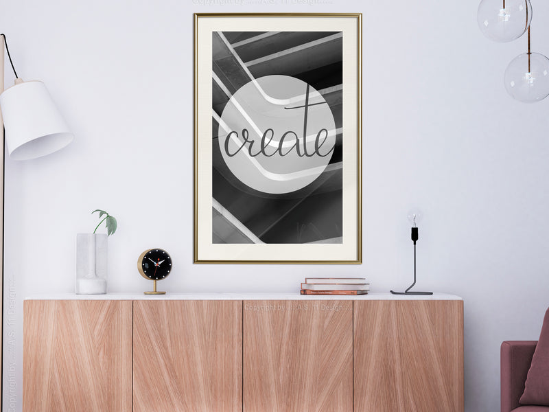 Poster - Create  - goud passepartout