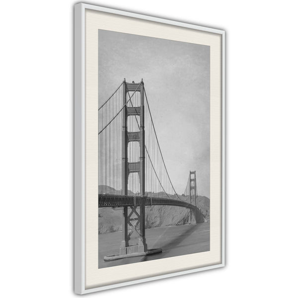 Poster - Bridge in San Francisco II  - wit passepartout