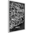Poster - City Map: Porto (Dark)  - wit