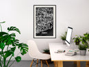 Poster - City Map: Porto (Dark)  - zwart passepartout