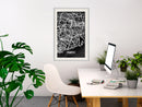 Poster - City Map: Porto (Dark)  - wit passepartout