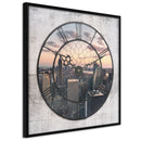 Poster - City Clock (Square)  - zwart