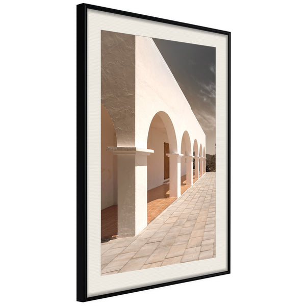 Poster - Sunny Colonnade  - zwart passepartout