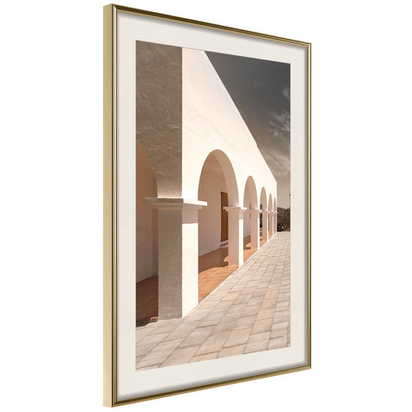 Poster - Sunny Colonnade  - goud passepartout