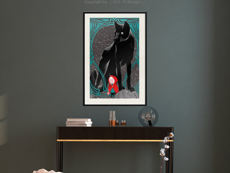 Poster - Bad Wolf  - zwart passepartout