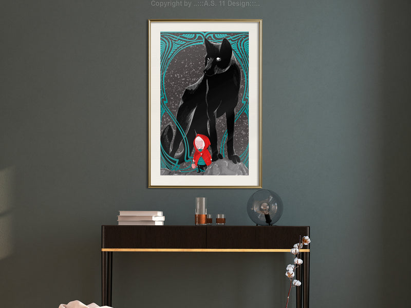 Poster - Bad Wolf  - goud passepartout