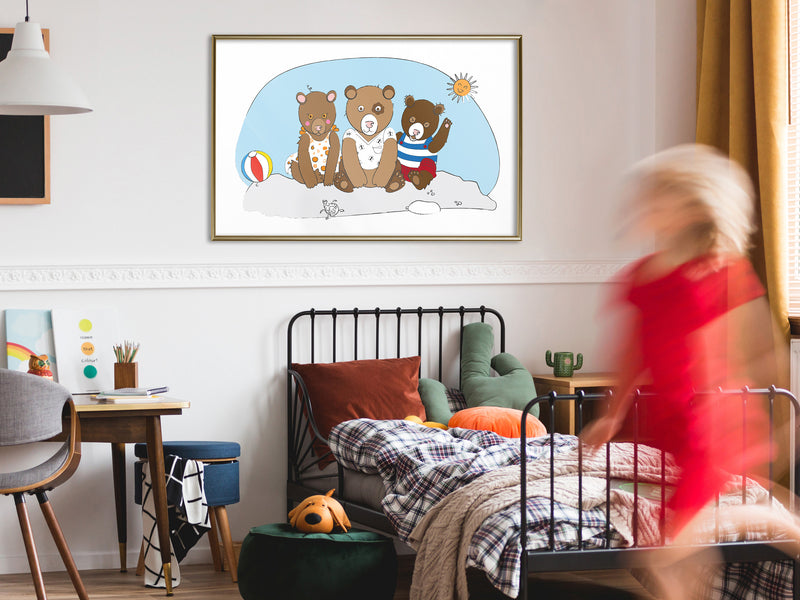 Poster - Holidays at the Seaside  - goud