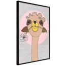 Poster - Cute Llama  - zwart