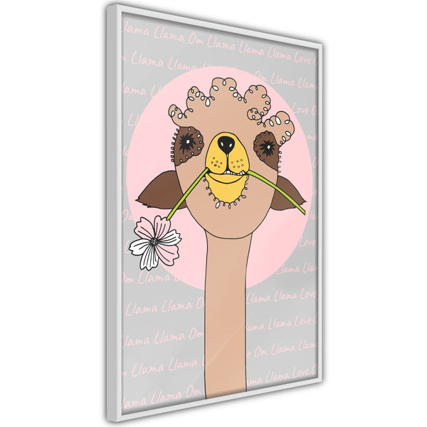 Poster - Cute Llama  - wit