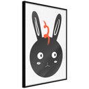 Poster - Surprised Bunny  - zwart