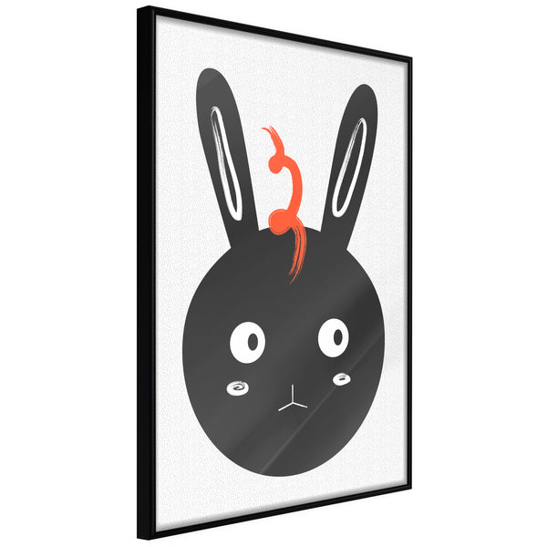 Poster - Surprised Bunny  - zwart
