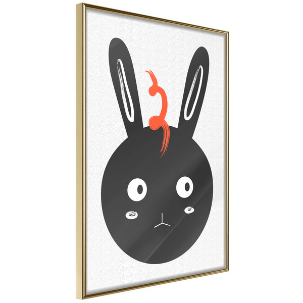 Poster - Surprised Bunny  - goud