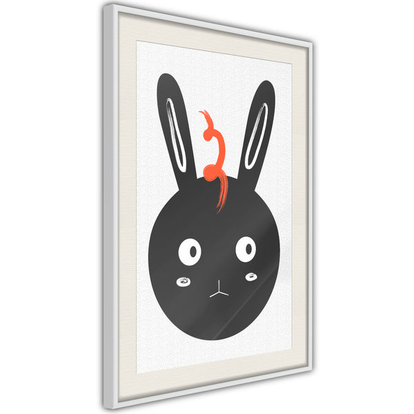 Poster - Surprised Bunny  - wit passepartout