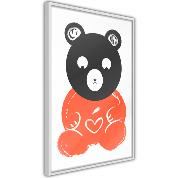 Poster - Teddy Bear in Love  - wit