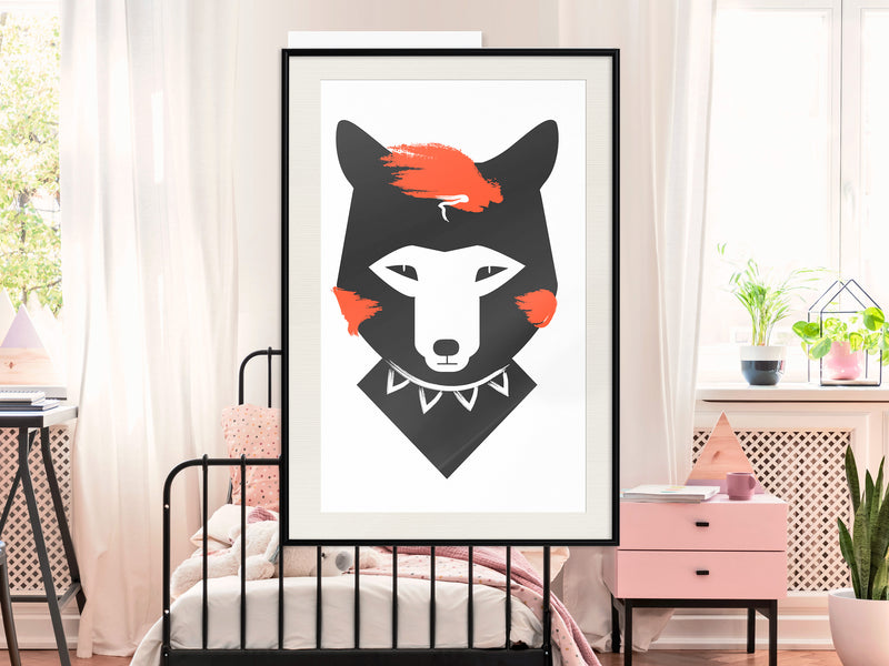 Poster - Cute Redhead  - zwart passepartout