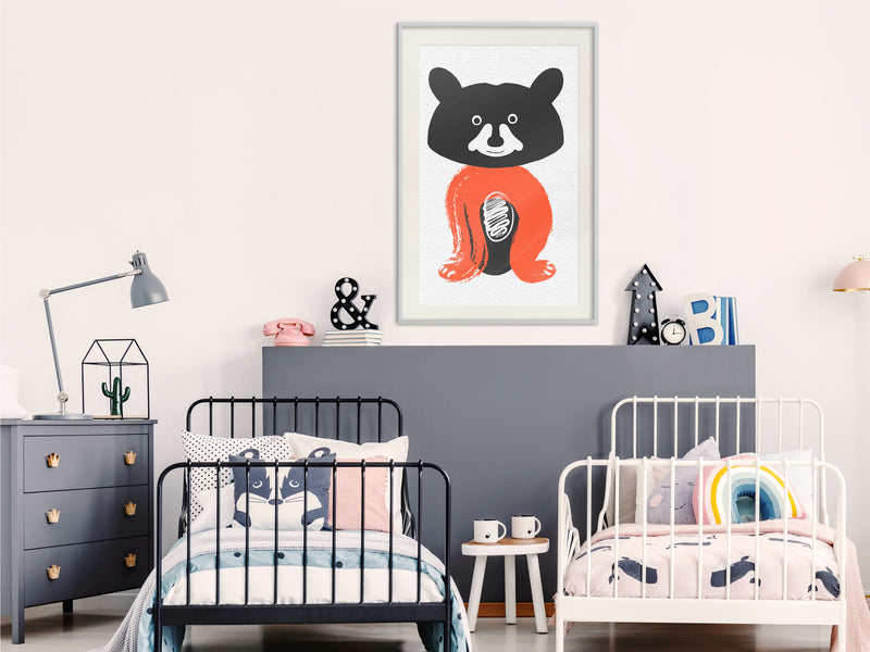Poster - Little Bear  - wit passepartout