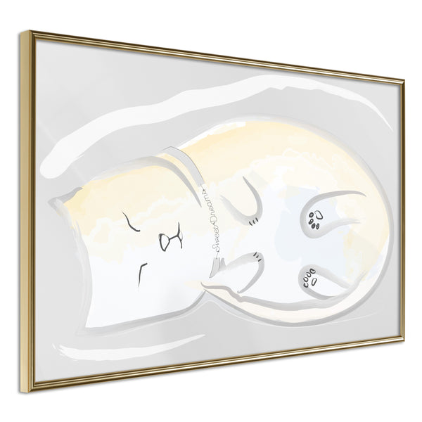 Poster - Happy Kitty  - goud
