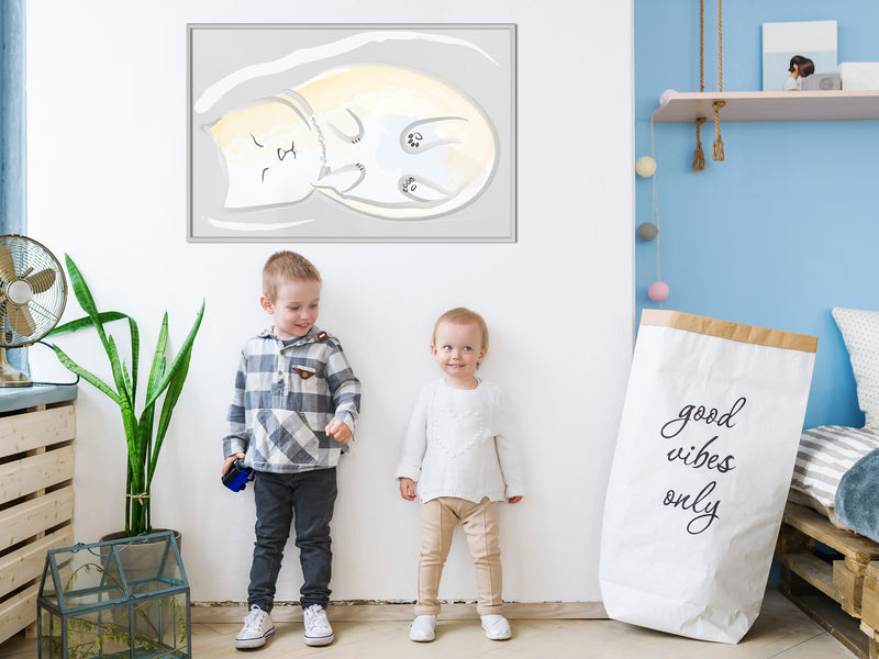 Poster - Happy Kitty  - wit