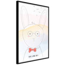 Poster - Polite Bunny  - zwart