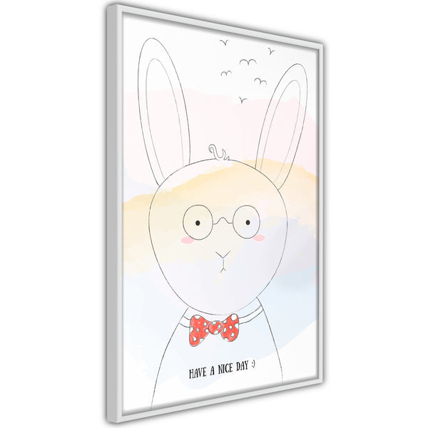 Poster - Polite Bunny  - wit