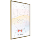 Poster - Polite Bunny  - goud