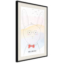 Poster - Polite Bunny  - zwart passepartout