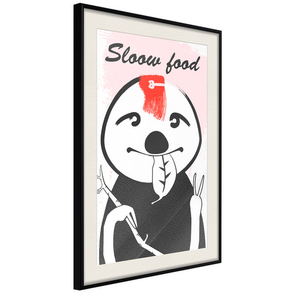 Poster - Sloth's Favourite Food   - zwart passepartout