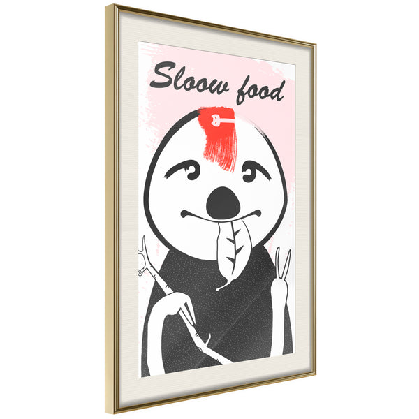 Poster - Sloth's Favourite Food   - goud passepartout