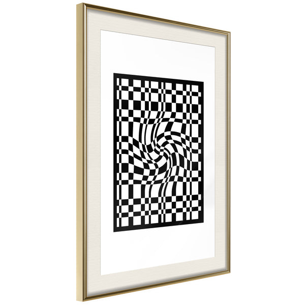 Poster - Op Art  - goud passepartout