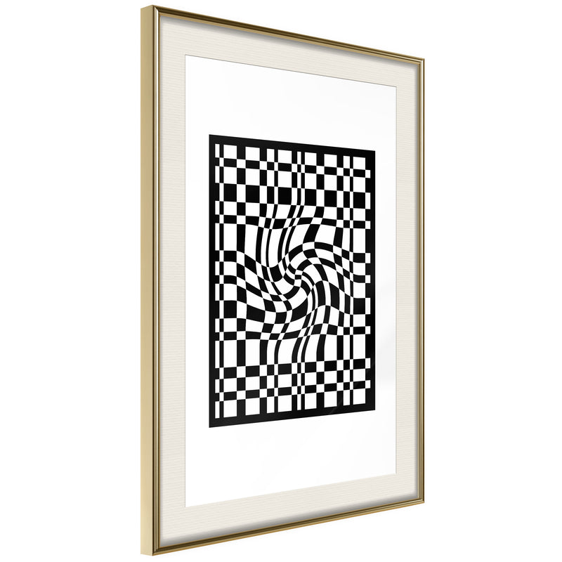 Poster - Op Art  - goud passepartout