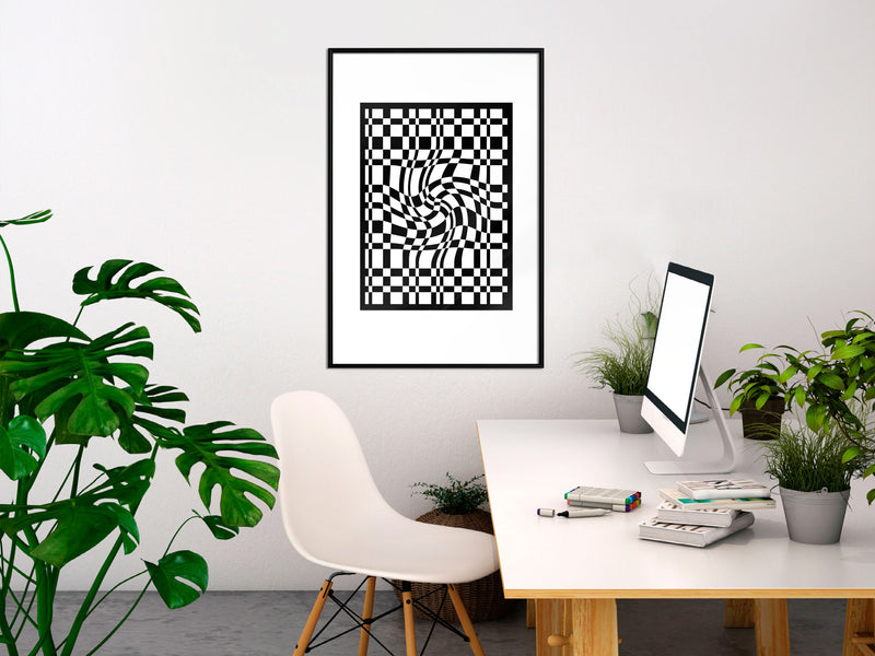 Poster - Op Art  - zwart