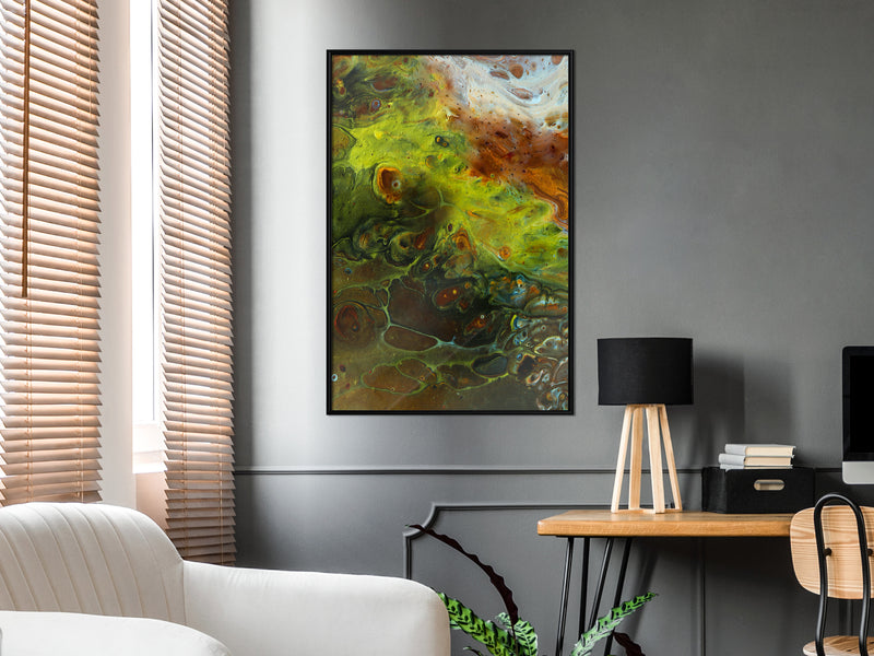 Poster - Turbulent Green  - zwart