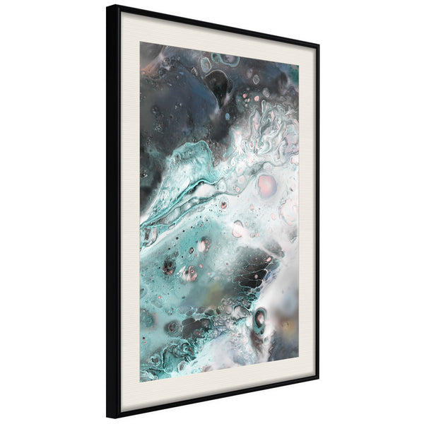 Poster - Border of Land and Water  - zwart passepartout