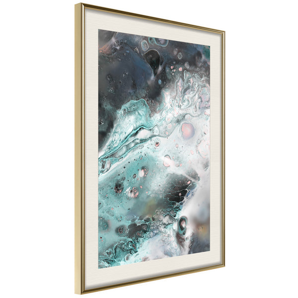 Poster - Border of Land and Water  - goud passepartout