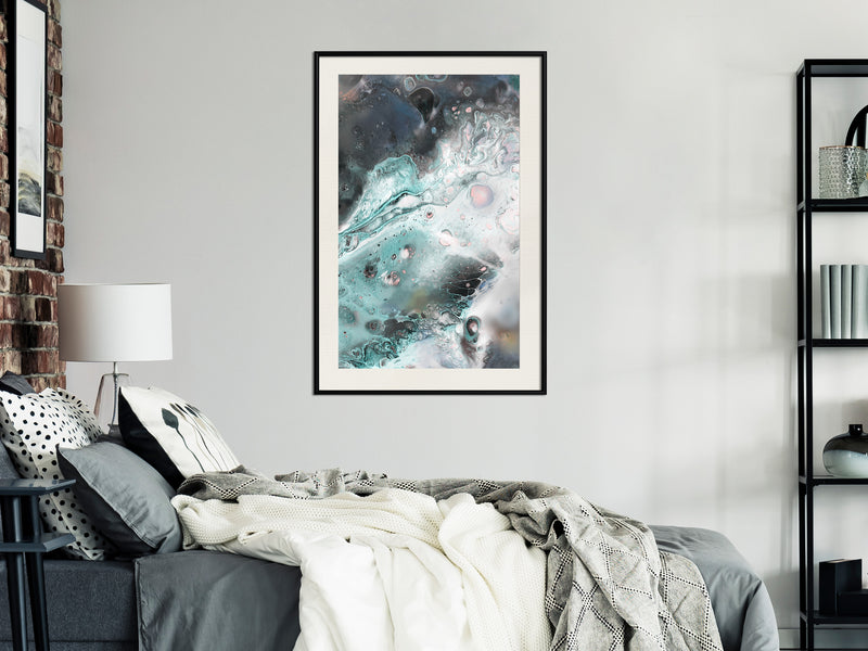 Poster - Border of Land and Water  - zwart passepartout