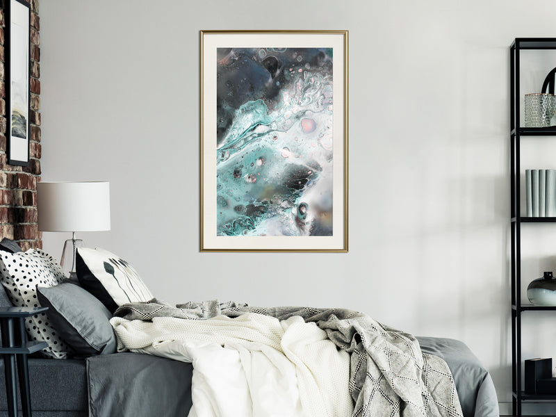 Poster - Border of Land and Water  - goud passepartout