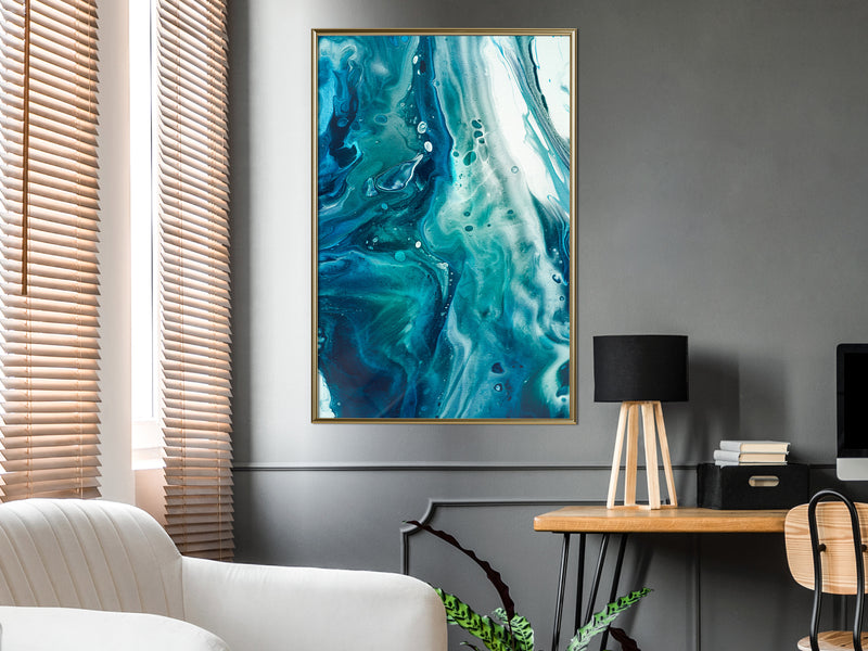 Poster - Acrylic Pouring II  - goud