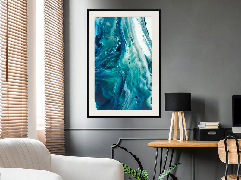 Poster - Acrylic Pouring II  - zwart passepartout