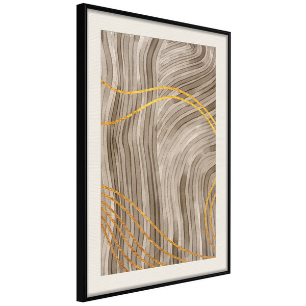 Poster - Golden Path  - zwart passepartout
