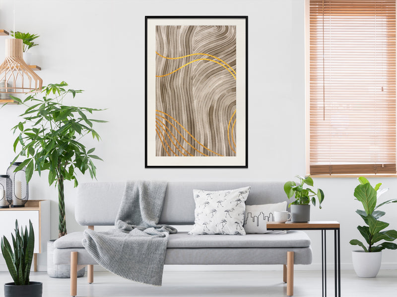 Poster - Golden Path  - zwart passepartout