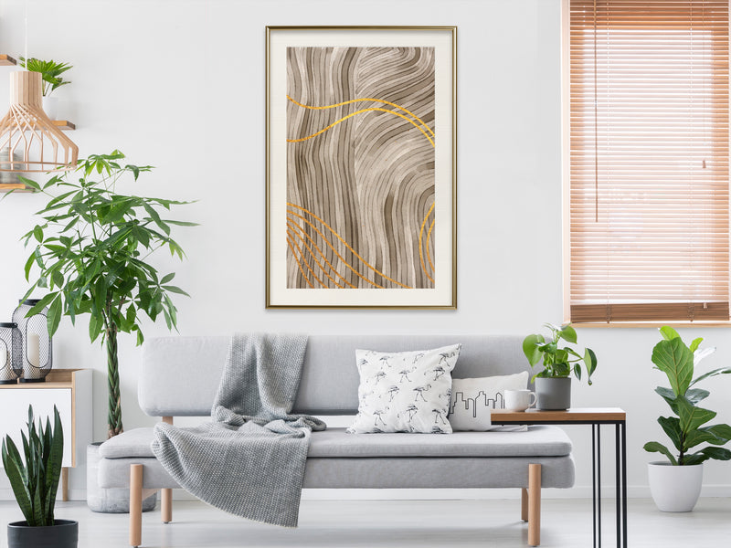 Poster - Golden Path  - goud passepartout