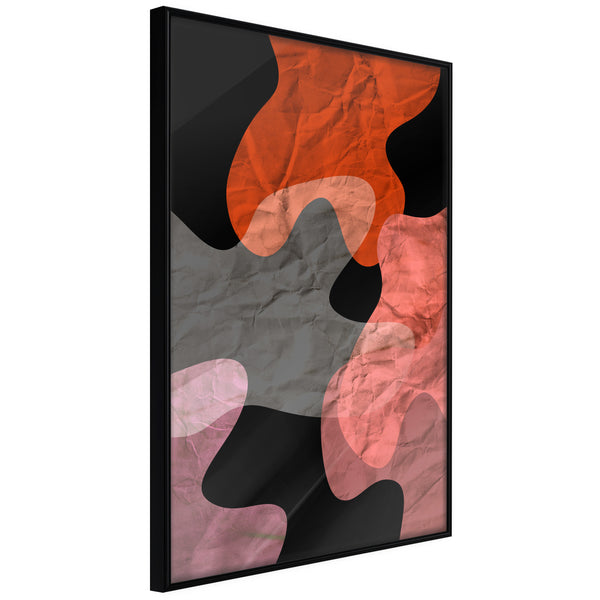 Poster - Colourful Camouflage (Orange)  - zwart