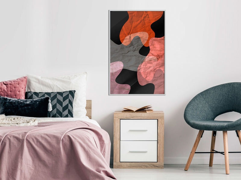 Poster - Colourful Camouflage (Orange)  - wit